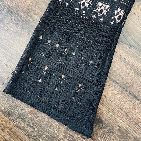 NWT Alexis Lukas Lace Dress Pants Medium 8 10 Guipere Wide Leg Black High Rise - Picture 3 of 7